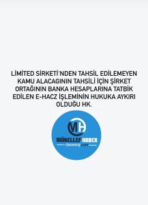 Şirket Ortağının Hesaplarına Tatbik Edilen e-Haciz Hukuka Aykırıdır